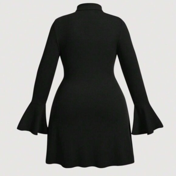 Shein Bell Sleeve Button Front Shirt Dress 1x - Picture 2 of 5